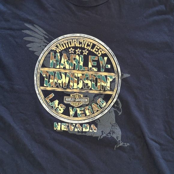 Harley-Davidson of Las Vegas 100% Cotton Size 3XL Camo Eagle Front/Back print - Picture 2 of 7